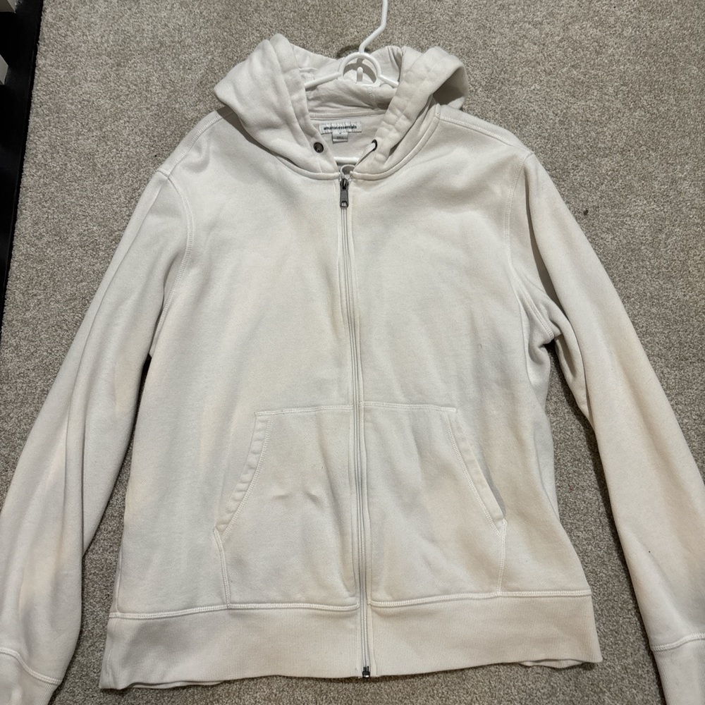 Amazon Essentials White Zip-Up Hoodie